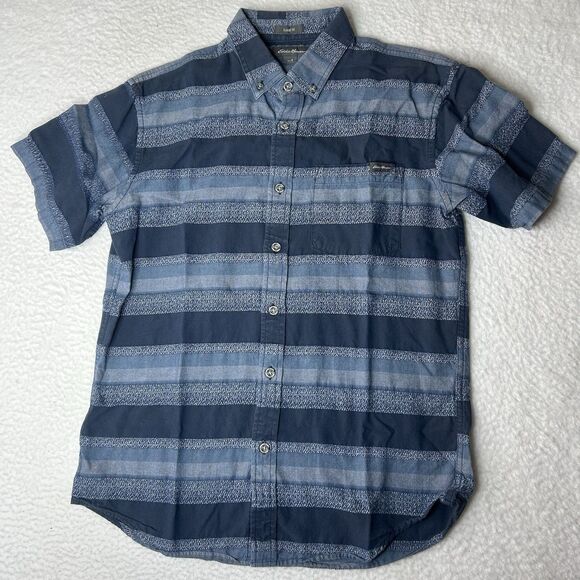 Eddie Bauer Men’s S Button Up Classic Fit Blue Short Sleeve Casual - Picture 3 of 6